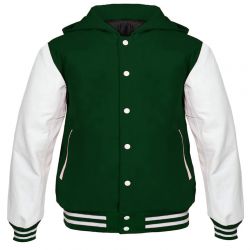 Varsity Hoody Forest Green /white